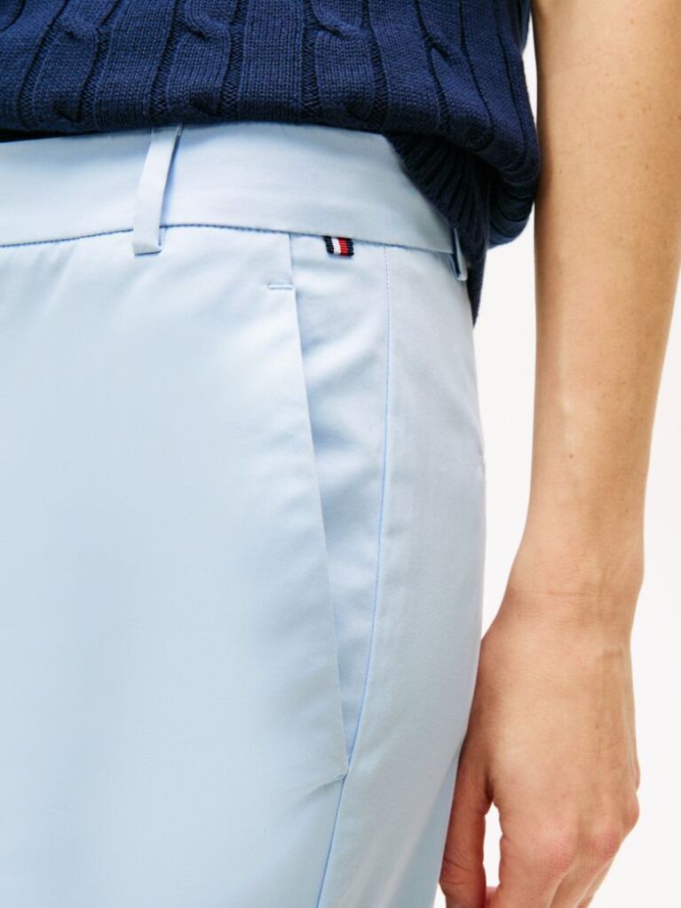 Blue Slim Fit Straight Leg Chinos  Women