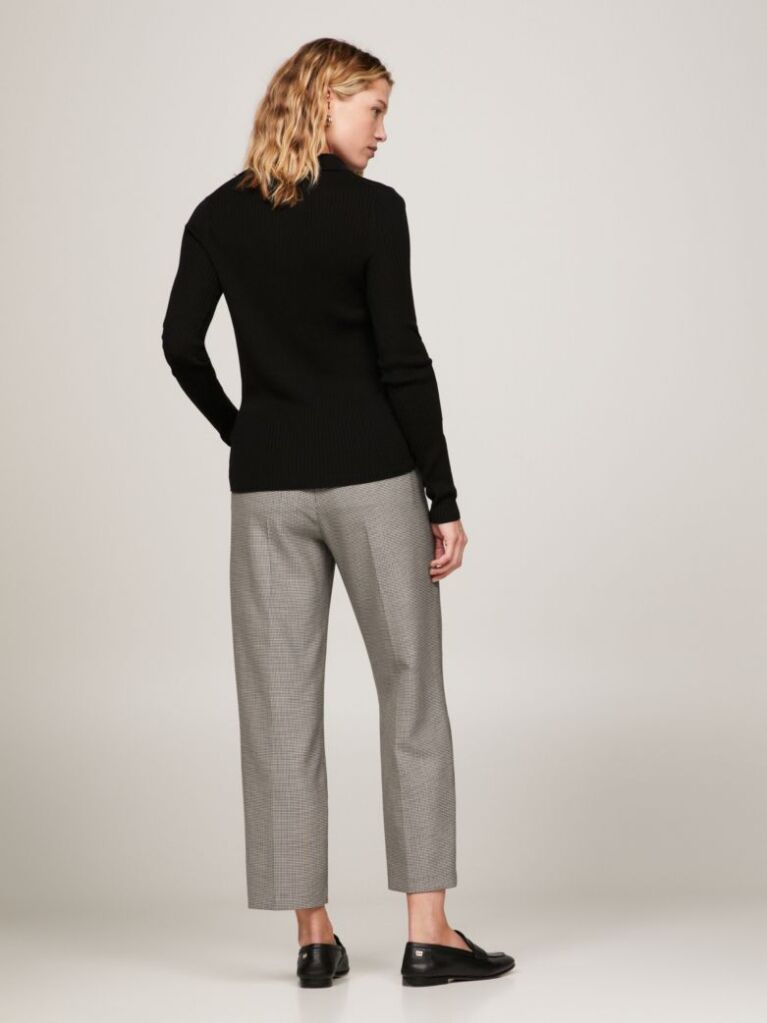 Black Essential Slim Fit Polo Jumper  Women