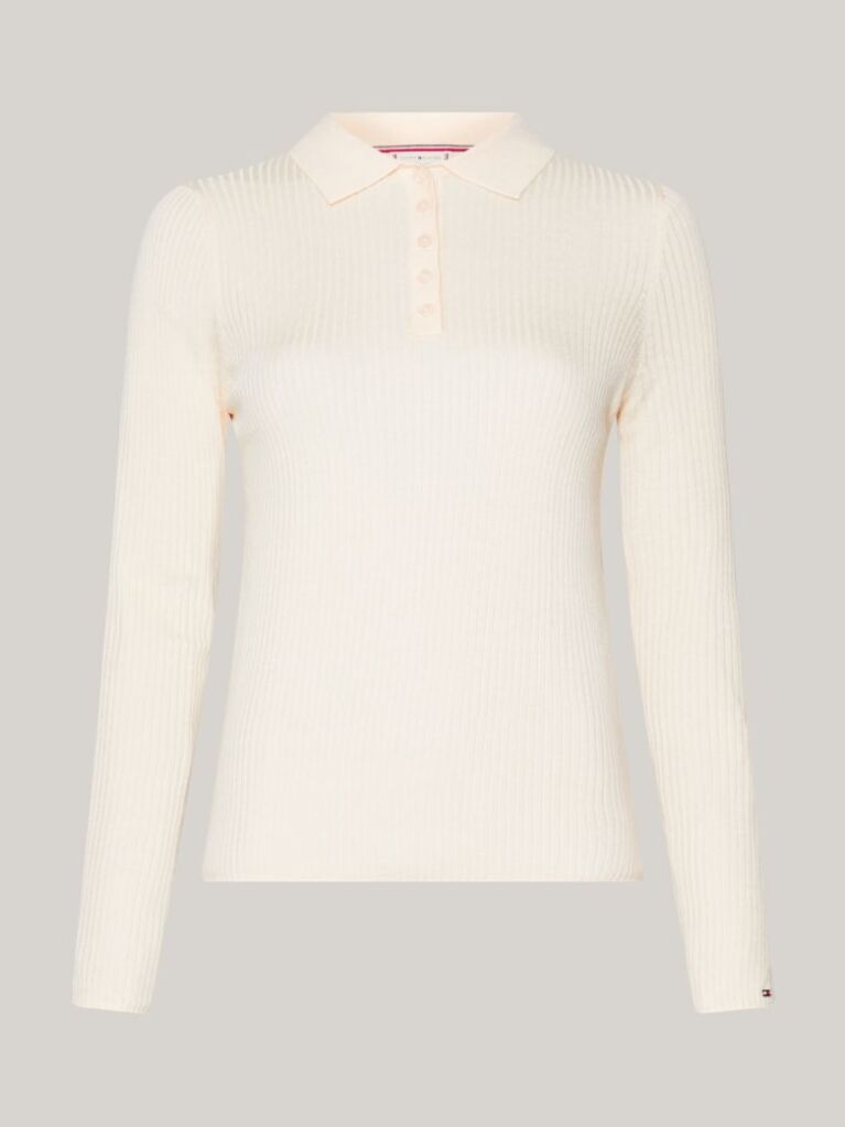 Beige Essential Slim Fit Polo Jumper  Women