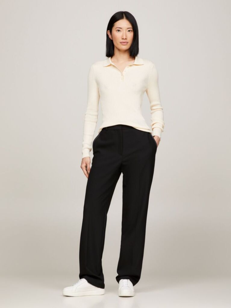 Beige Essential Slim Fit Polo Jumper  Women