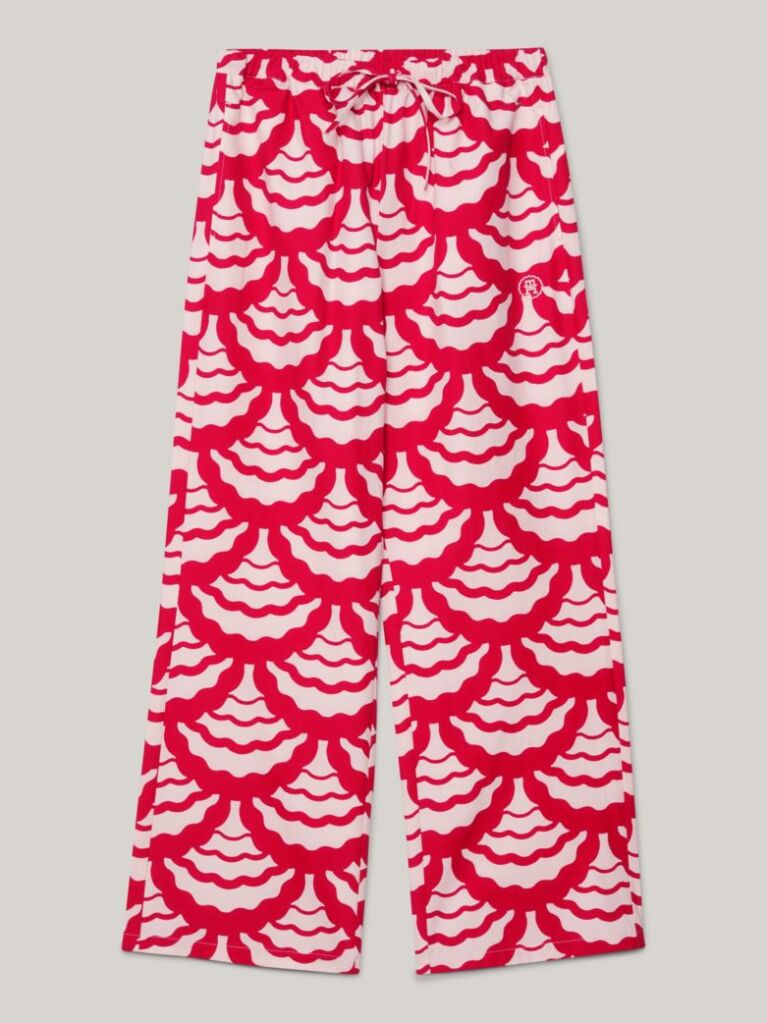 Multi Print Relaxed Wide Leg Trousers  Women