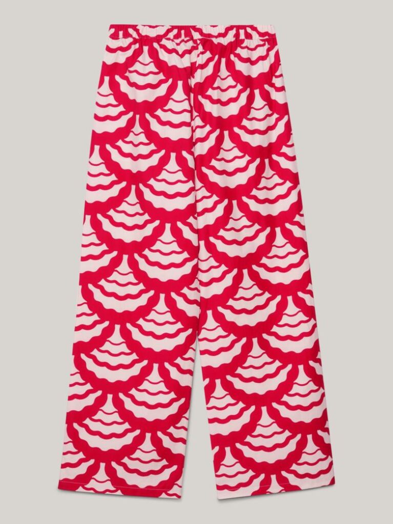 Multi Print Relaxed Wide Leg Trousers  Women