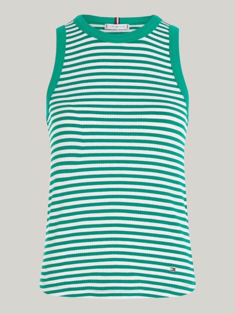 Multi Stripe Rib Slim Tank Top  Women