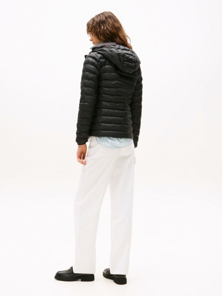 Black Padded Global Stripe Jacket  Women