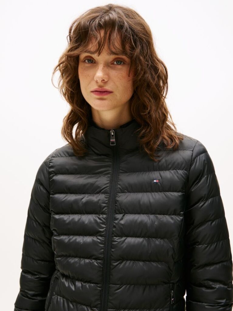Black Padded Global Stripe Jacket  Women