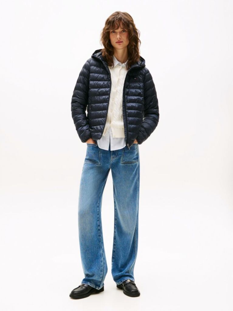 Blue Padded Global Stripe Jacket  Women
