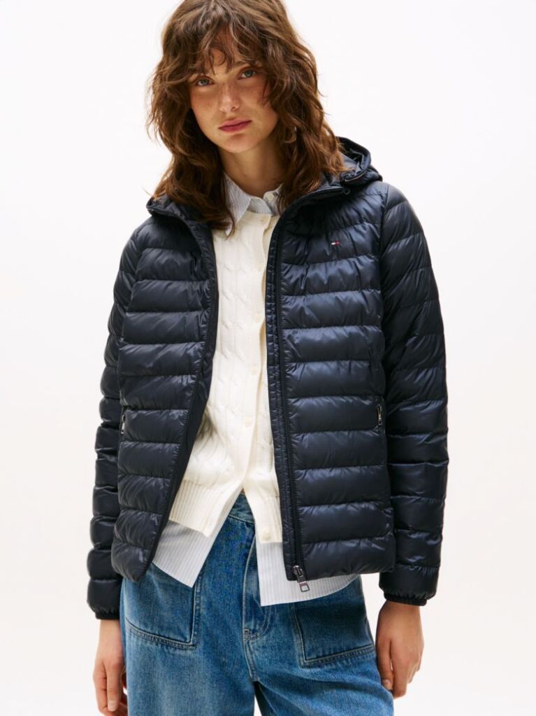 Blue Padded Global Stripe Jacket  Women