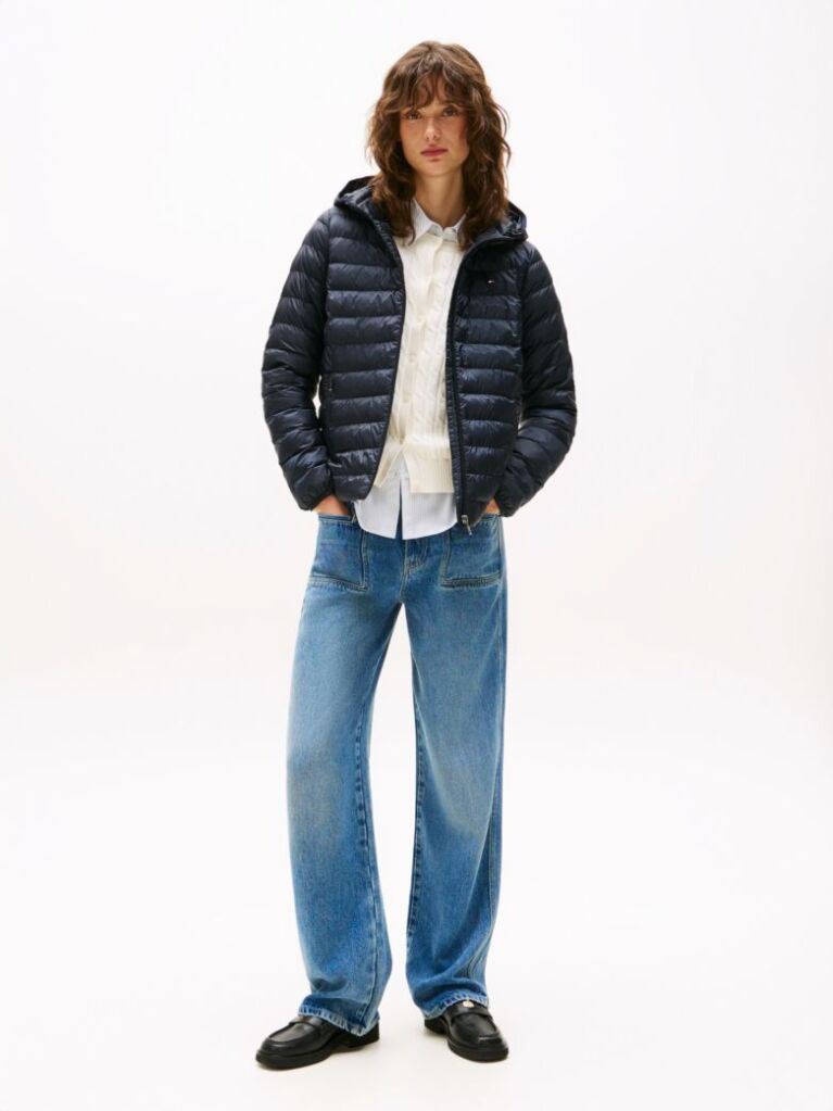 Blue Padded Global Stripe Jacket  Women