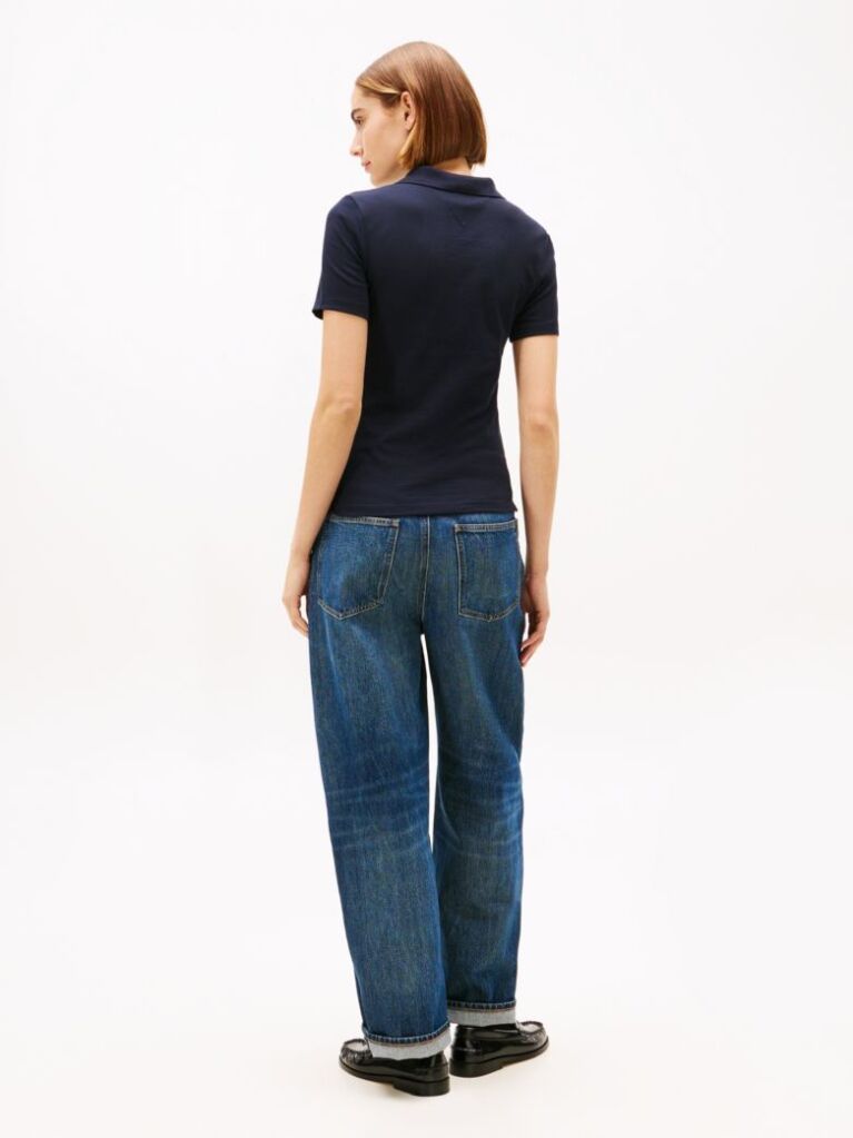 Blue 1985 Slim Pique Polo  Women
