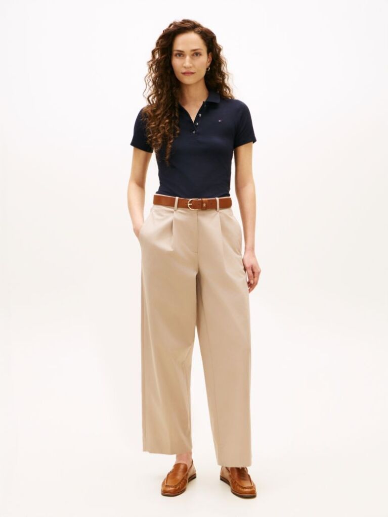 Blue 1985 Slim Pique Polo  Women
