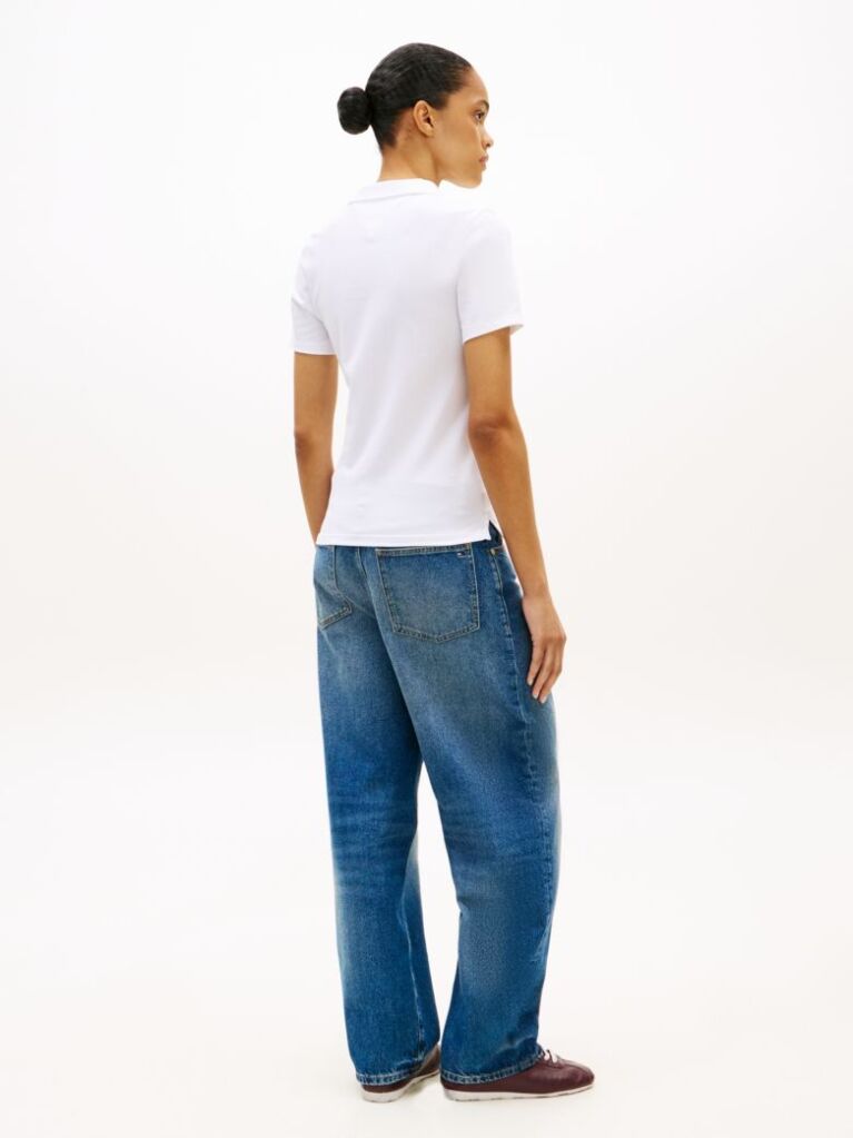 White 1985 Slim Pique Polo  Women
