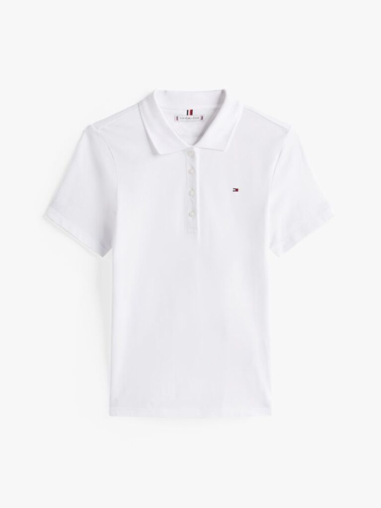 White 1985 Slim Pique Polo  Women