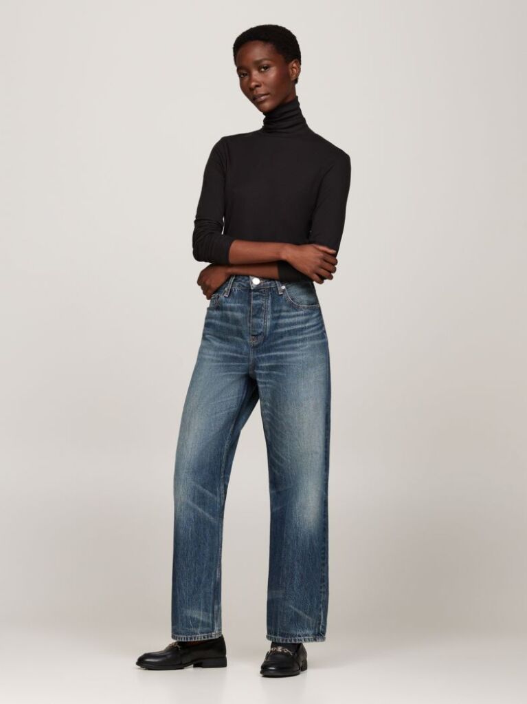 Black Roll Neck Long Sleeve Slim T-Shirt  Women
