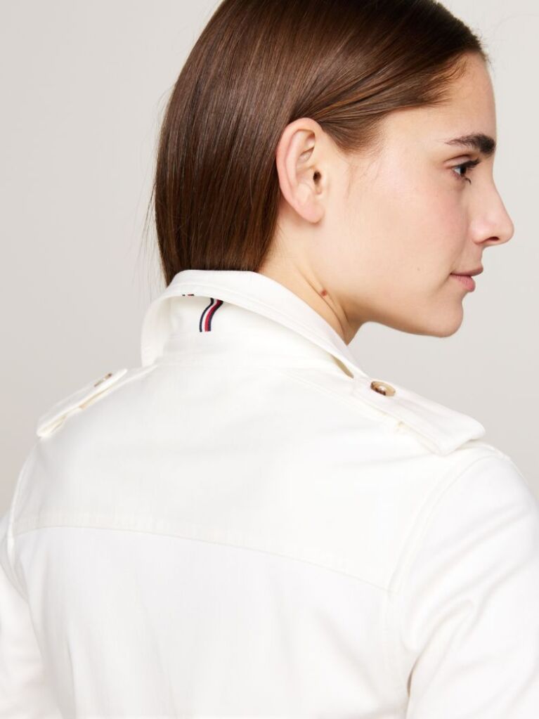 White Utility Regular Fit Short Sleeve Shirt  Women