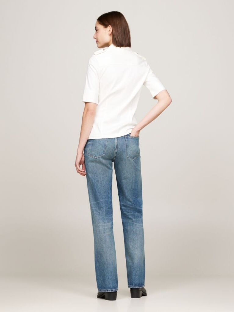 White Utility Regular Fit Short Sleeve Shirt  Women