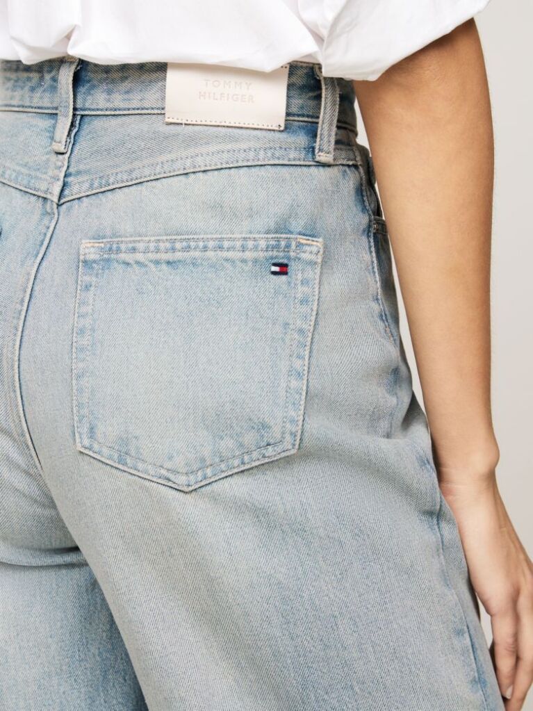 Blue High Rise Relaxed Straight Leg Jeans  Women