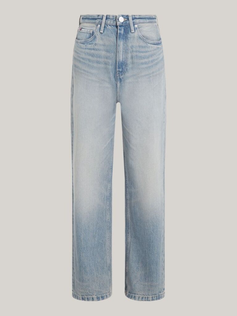 Blue High Rise Relaxed Straight Leg Jeans  Women