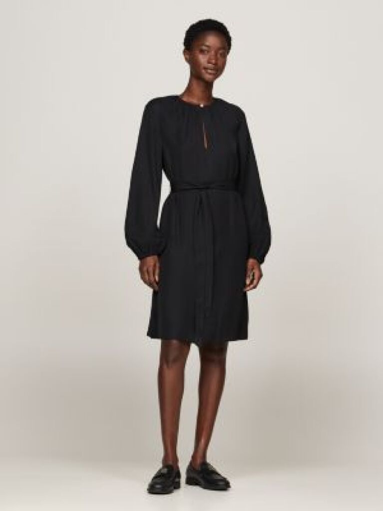 Black Gathered Fit And Flare Mini Dress  Women