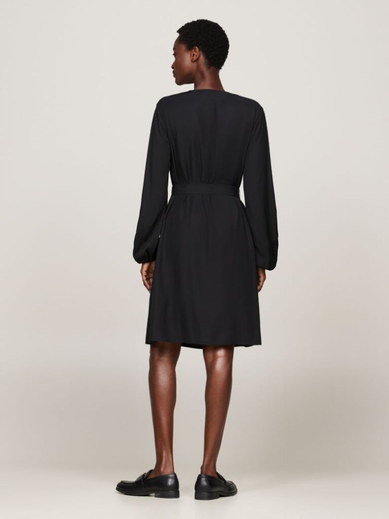 Black Gathered Fit And Flare Mini Dress  Women