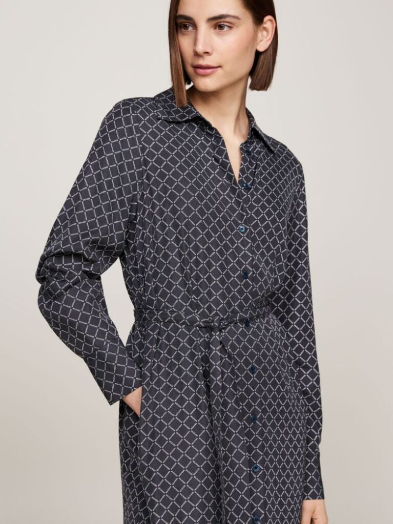 Multi Hilfiger Monotype Belted Midi Shirt Dress  Women