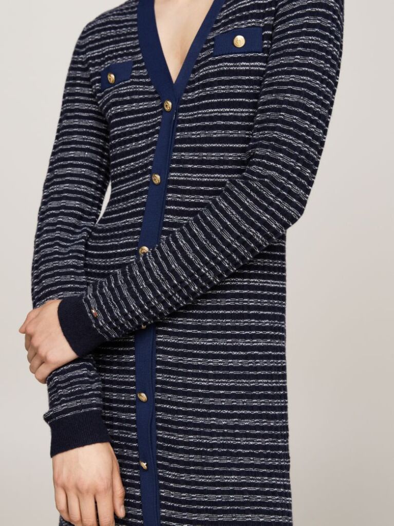 Multi V-Neck Slim Bodycon Midi Jumper Dress  Women
