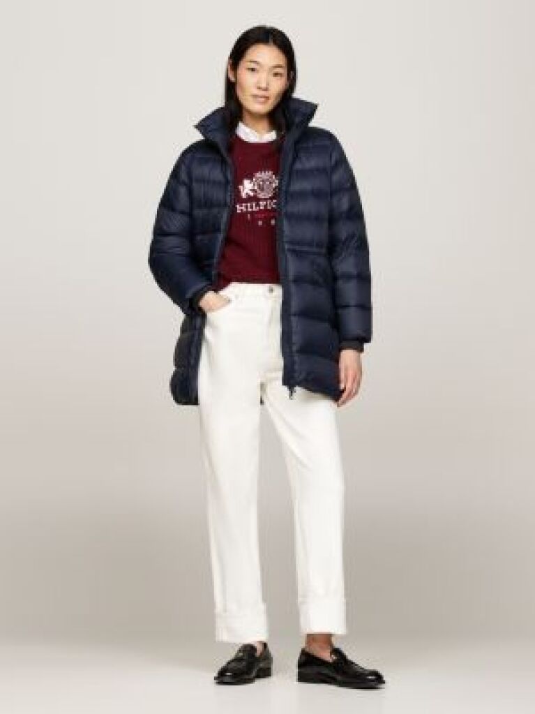 Multi Down Relaxed Funnel Neck Coat  Women