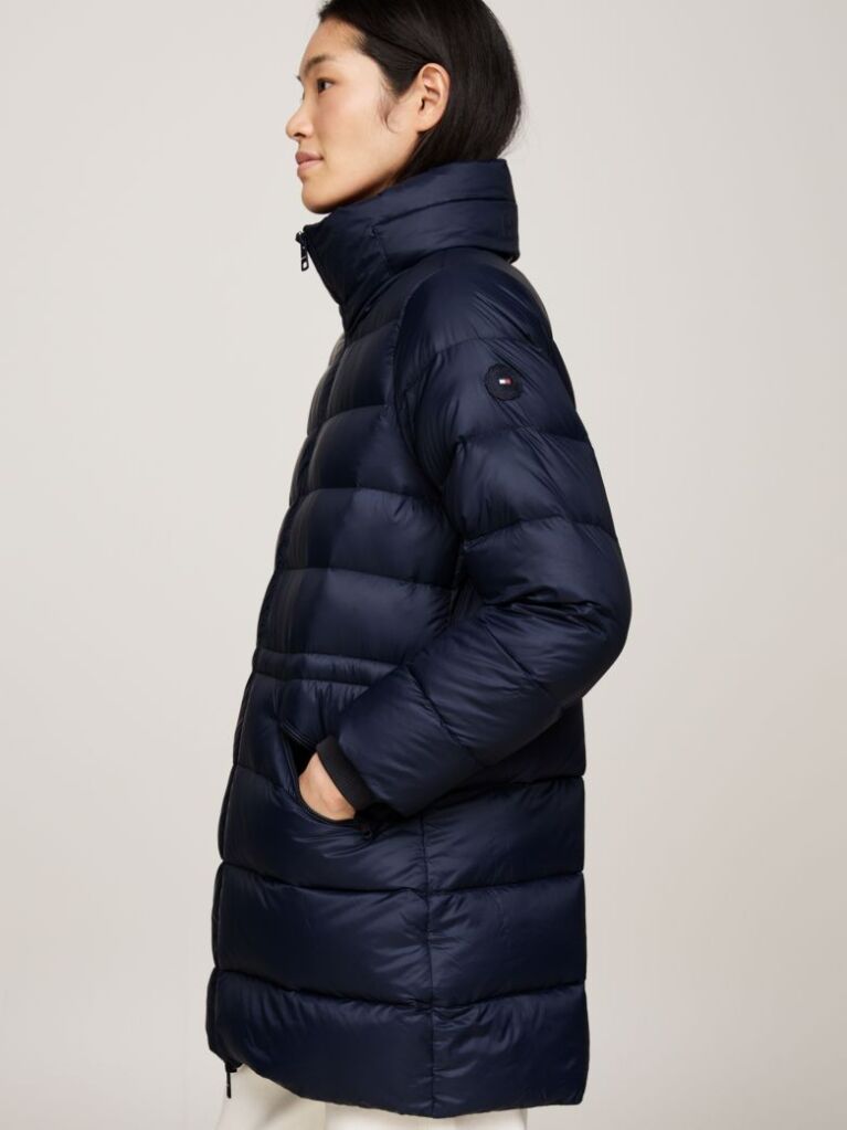 Multi Down Relaxed Funnel Neck Coat  Women