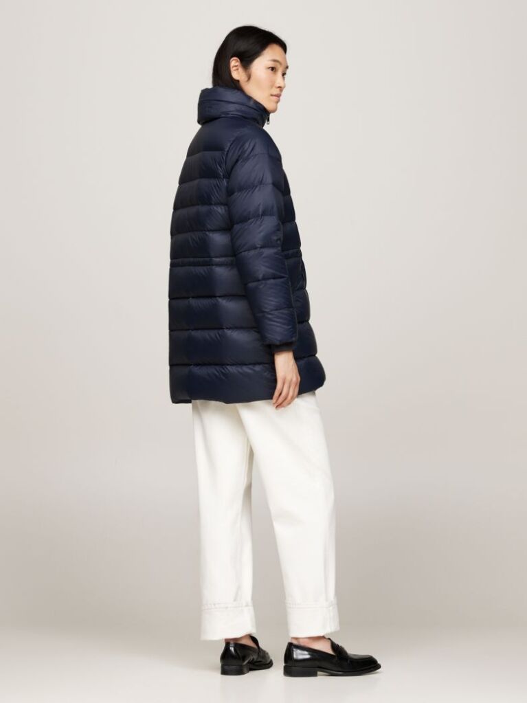Multi Down Relaxed Funnel Neck Coat  Women