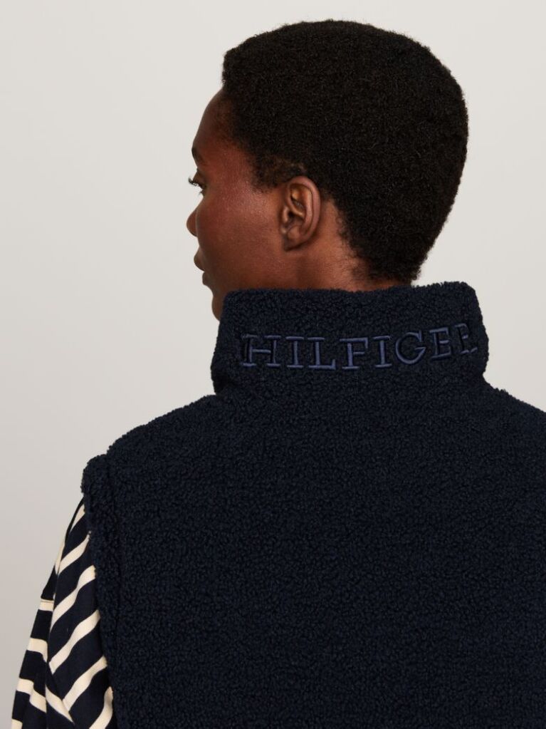 Blue Reversible Teddy Down Vest  Women