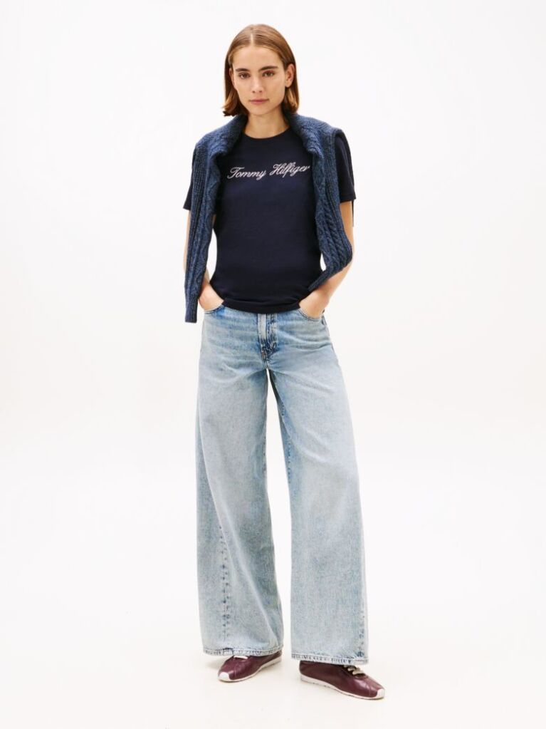 Blue Regular Crew Neck T-Shirt  Women