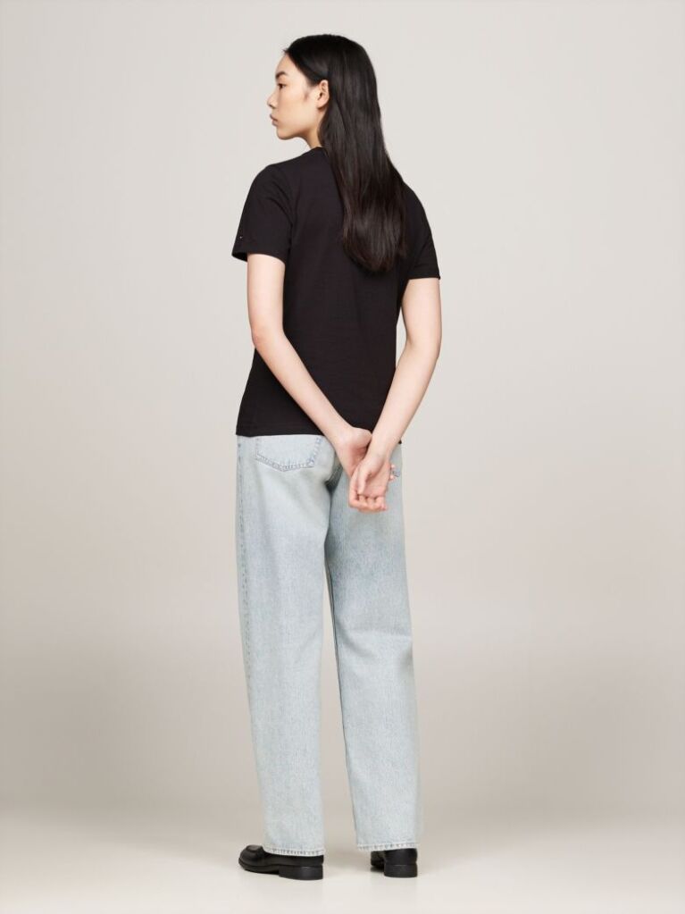 Black Regular Crew Neck T-Shirt  Women