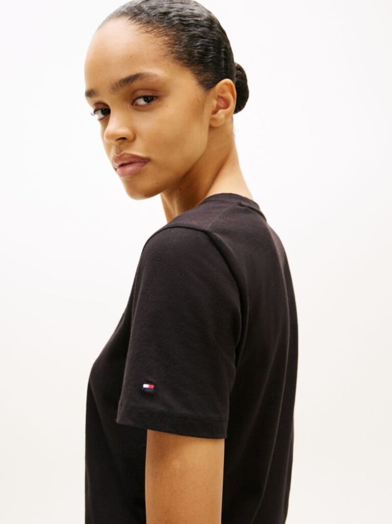 Black Regular Crew Neck T-Shirt  Women