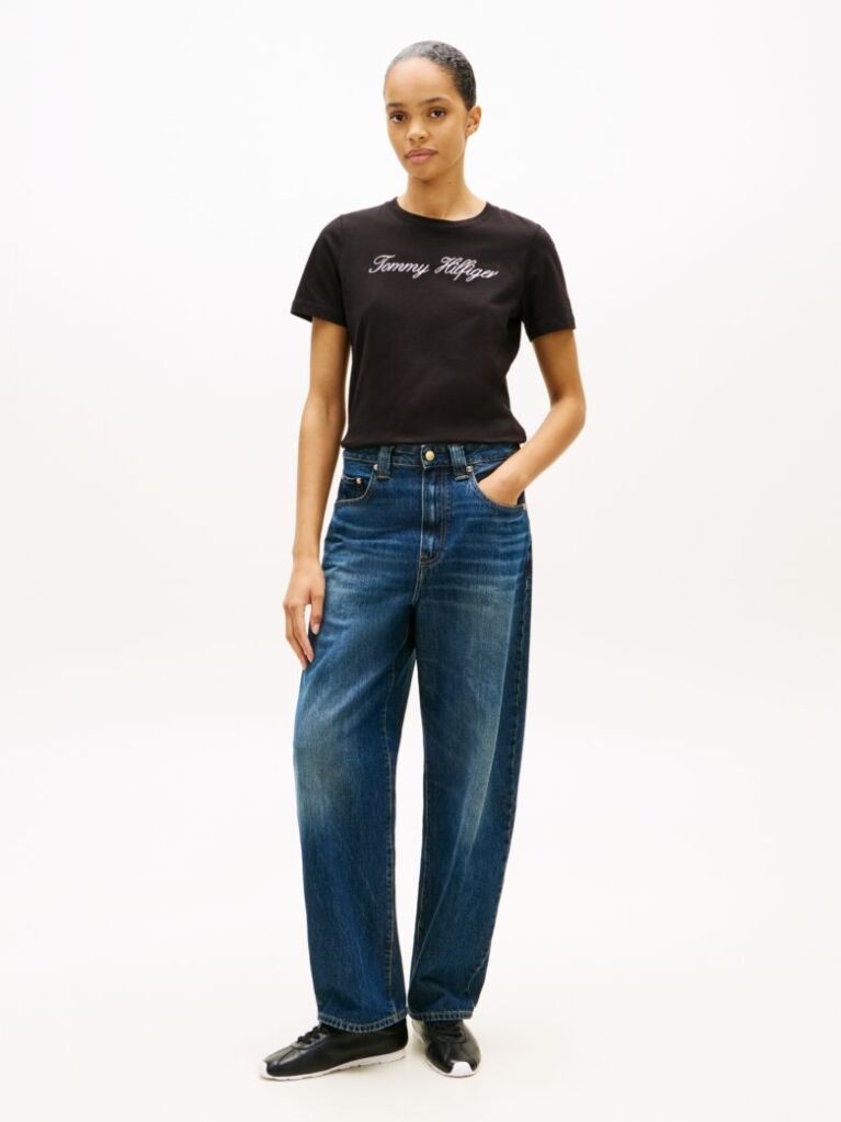 Black Regular Crew Neck T-Shirt  Women