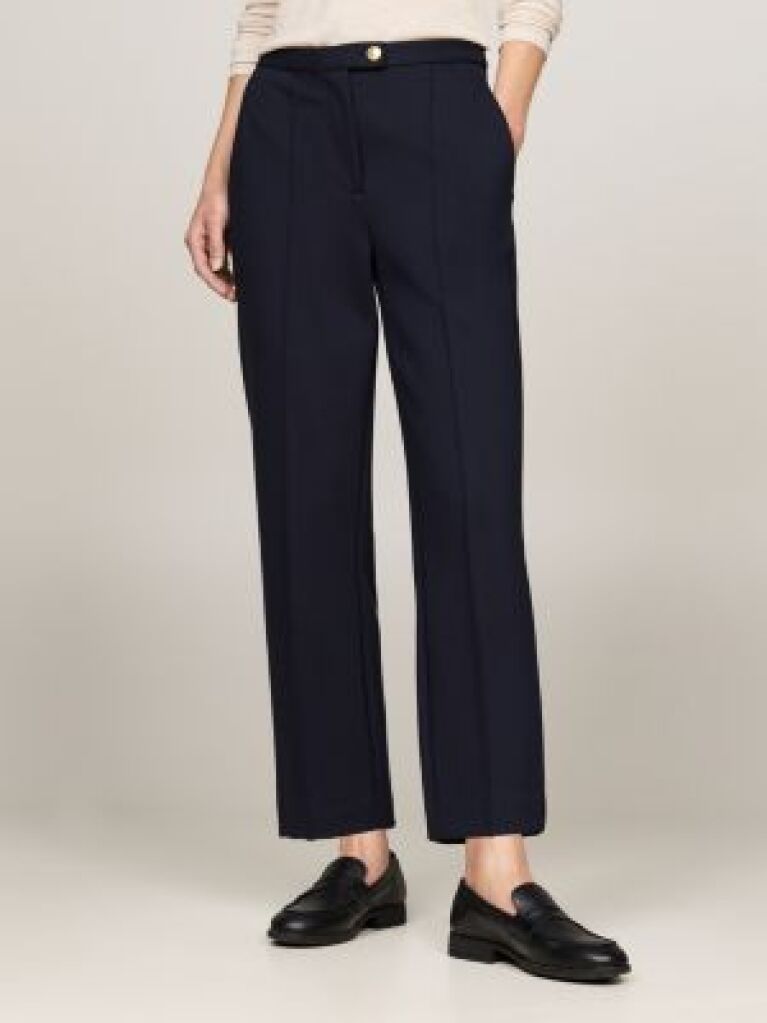 Multi Pressed Slim Straight Leg Trousers  Women