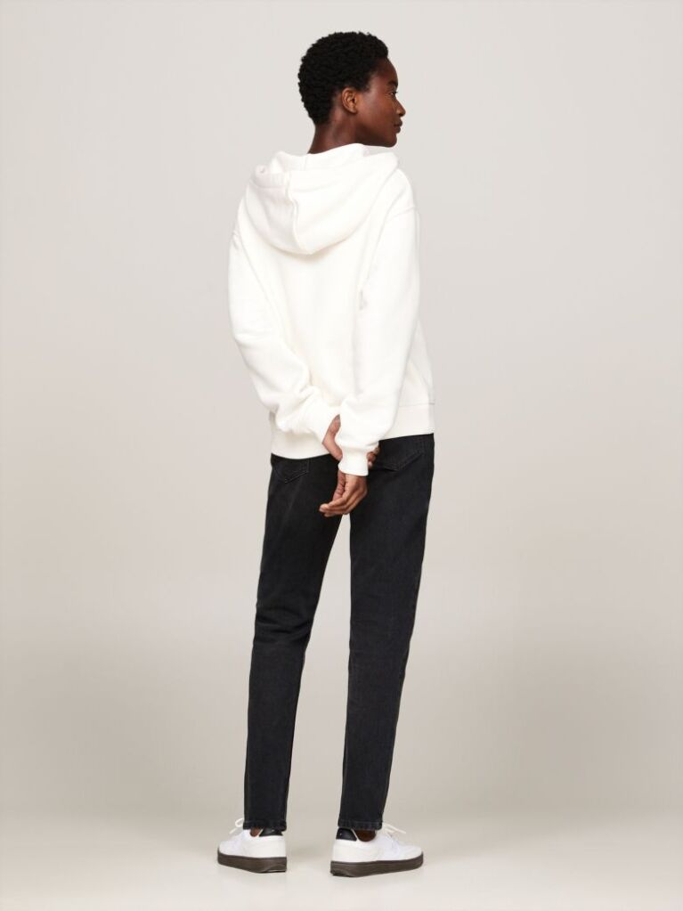 White Script Logo Zip-Thru Hoody  Women
