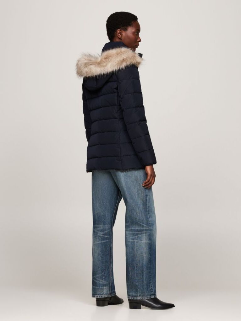 Multi Faux Fur Hooded Down Jacket  Women
