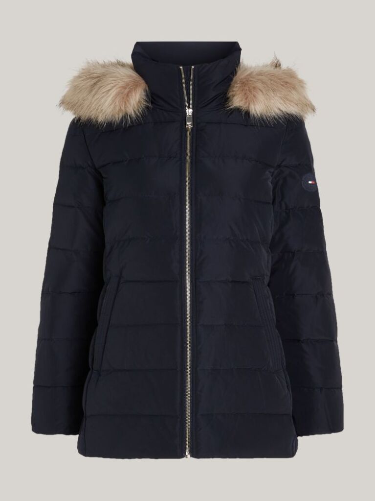 Multi Faux Fur Hooded Down Jacket  Women