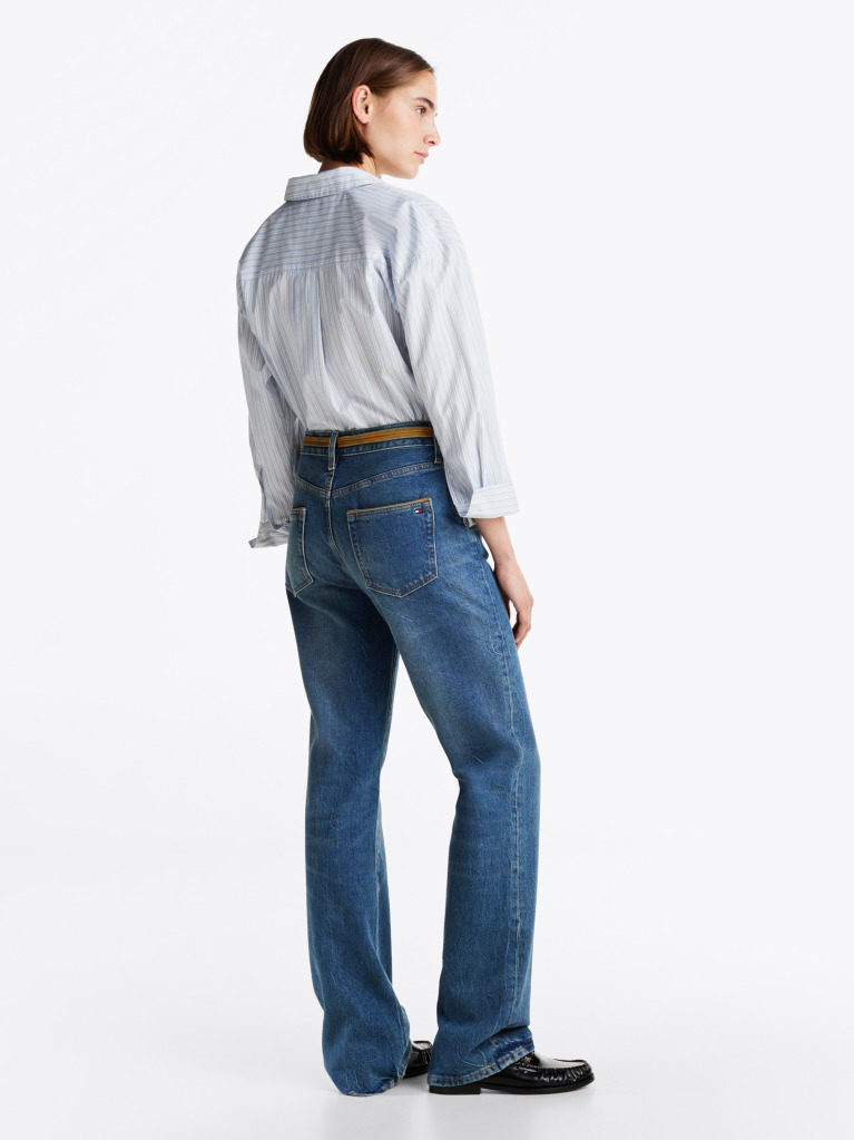 Blue High Rise Relaxed Bootcut Jeans  Women