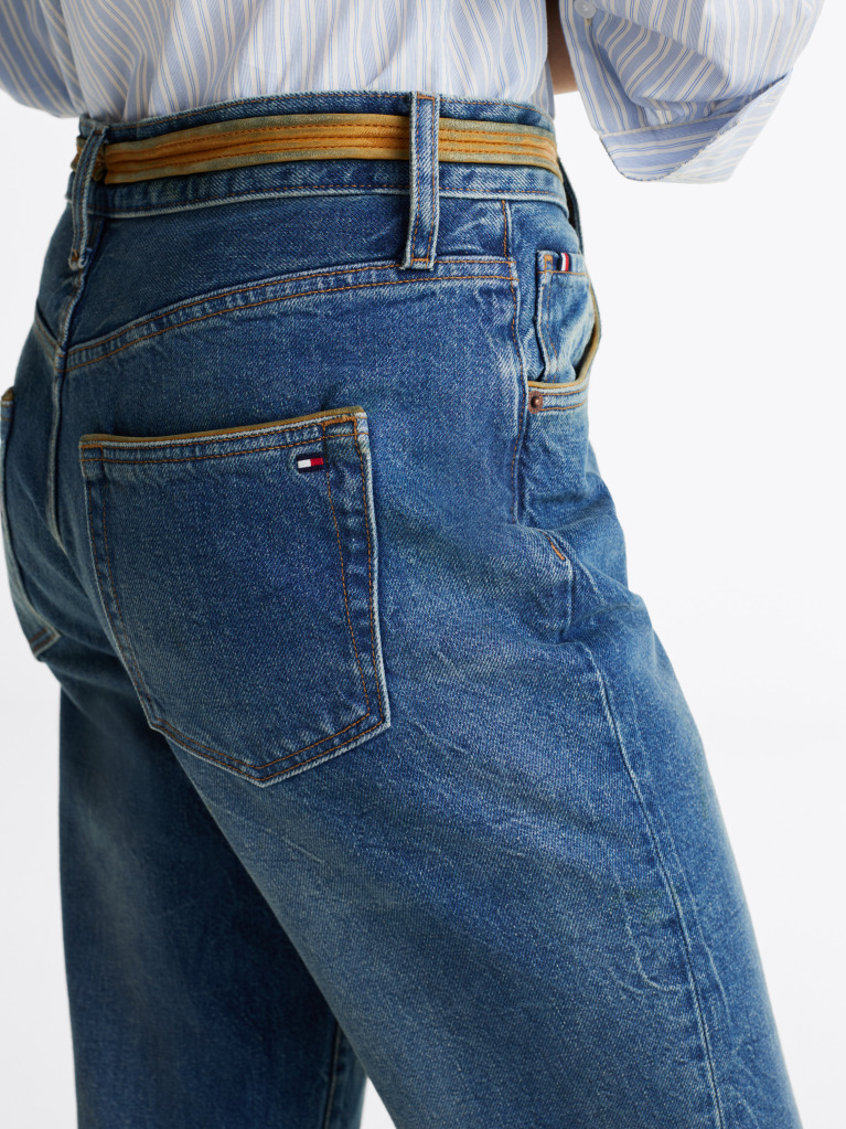 Blue High Rise Relaxed Bootcut Jeans  Women