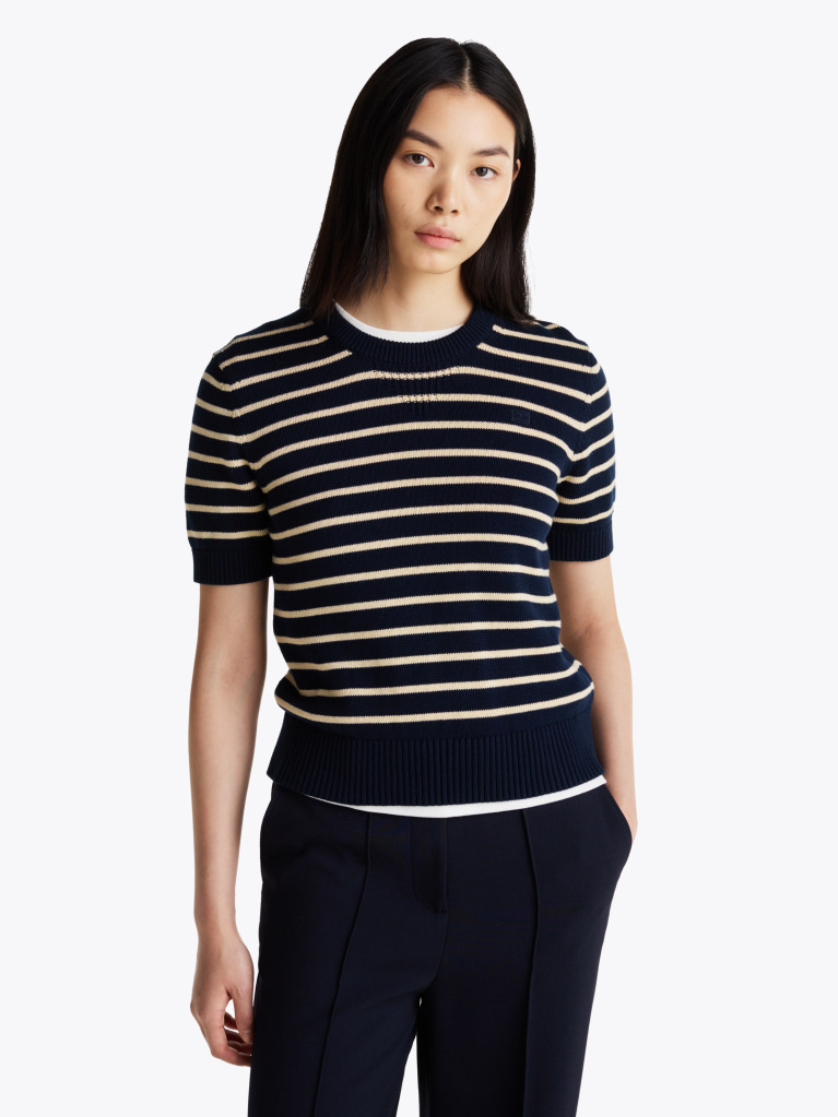 Multi Short Sleeve Crew Neck Jumper  Women