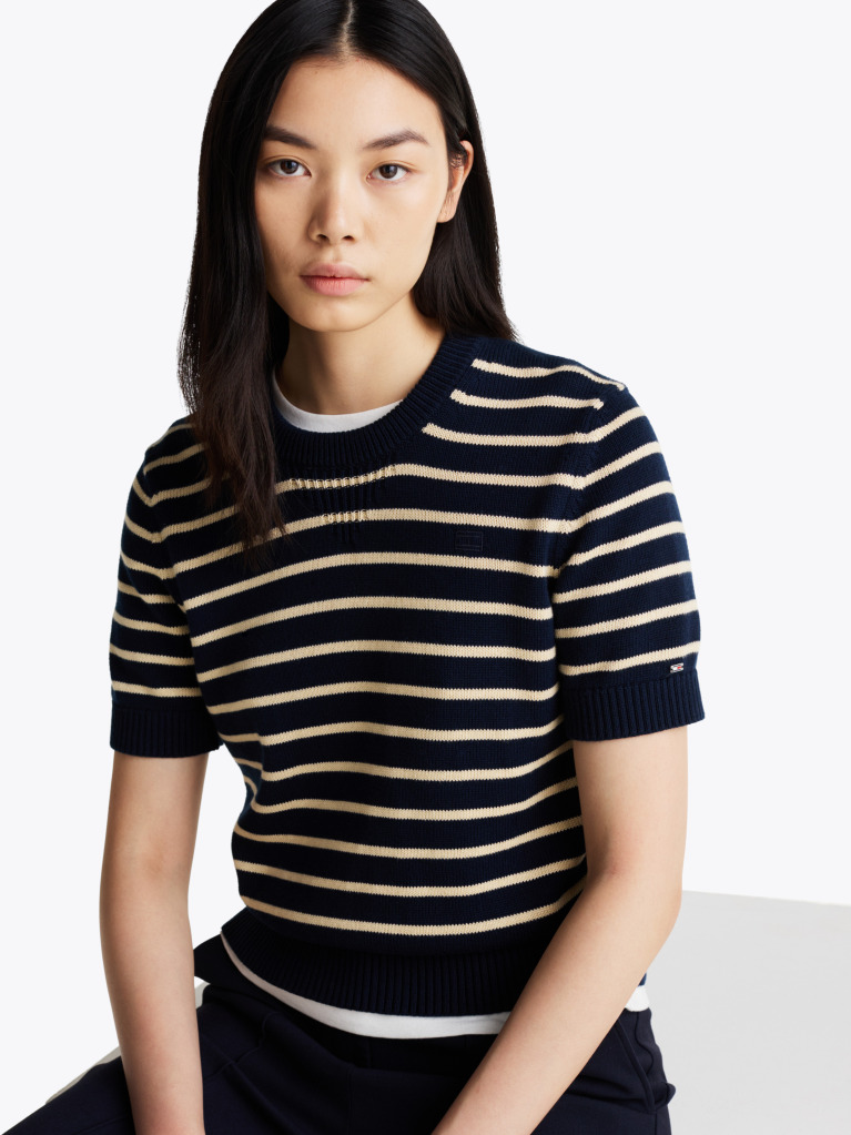 Multi Short Sleeve Crew Neck Jumper  Women