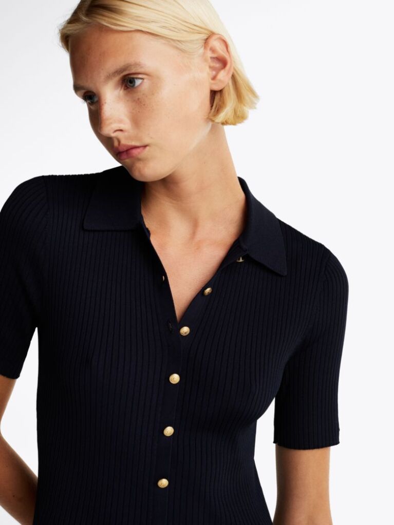Multi Button-Thru Mini Polo Dress  Women