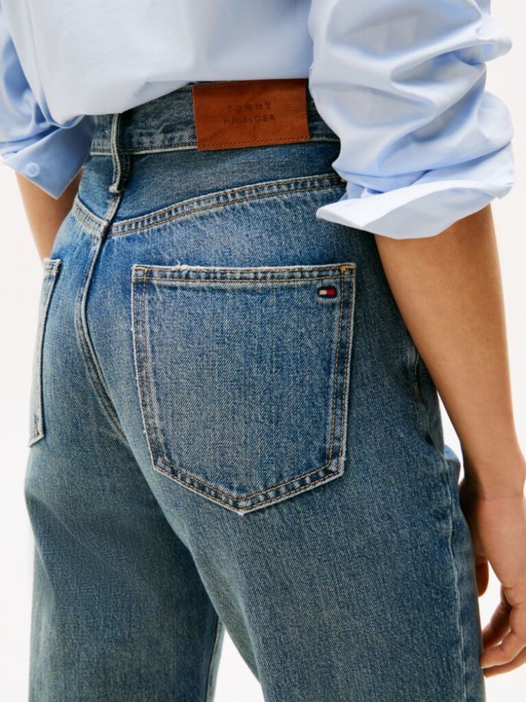 Blue High Rise Relaxed Bootcut Jeans  Women