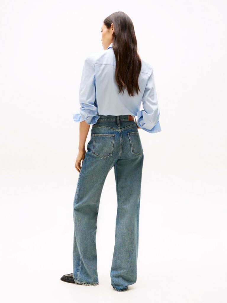 Blue High Rise Relaxed Bootcut Jeans  Women