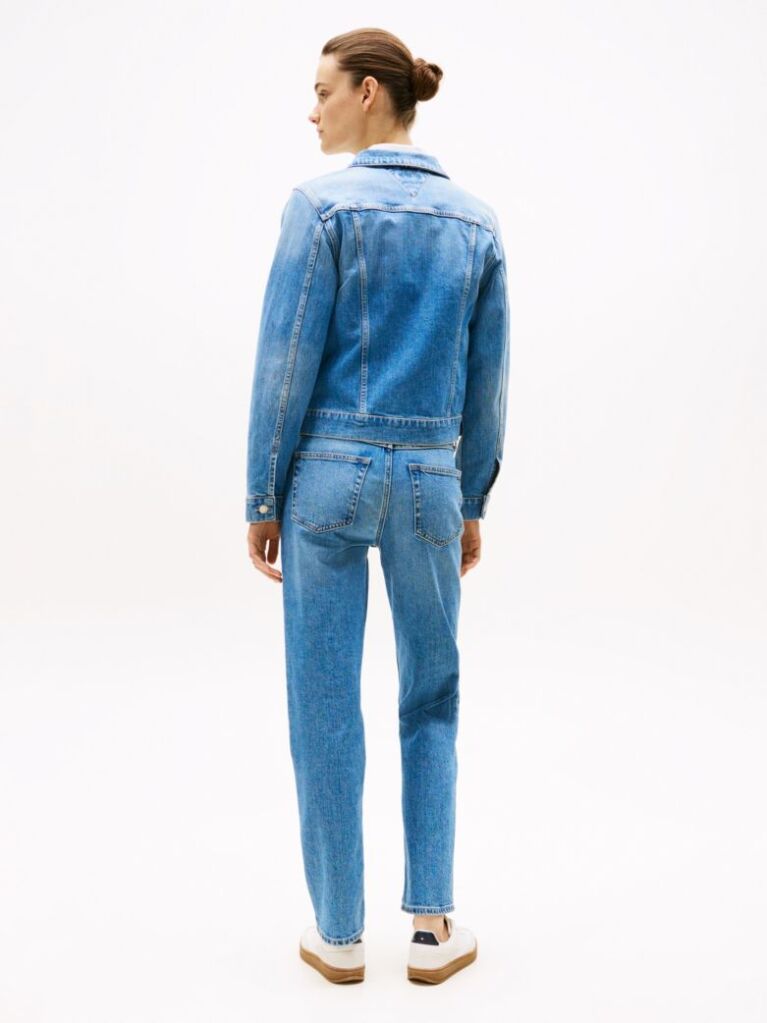 Blue Faded Slim Denim Jacket  Women