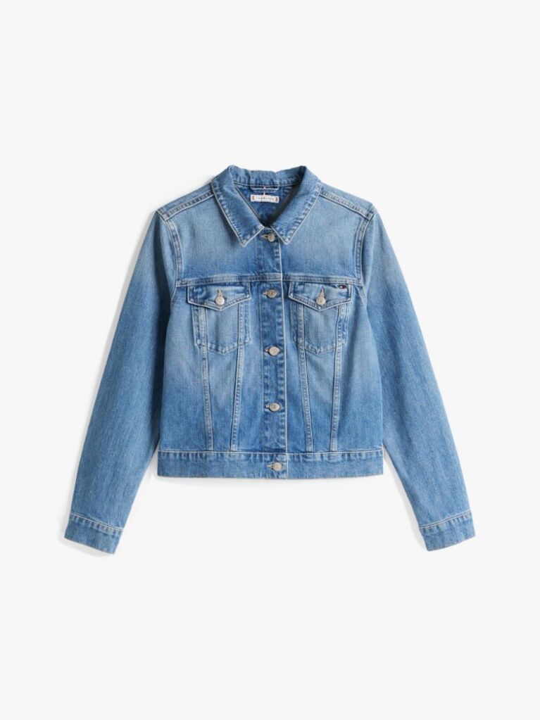 Blue Faded Slim Denim Jacket  Women