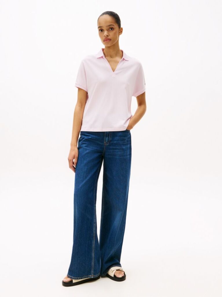 Pink Relaxed Polo Shirt  Women