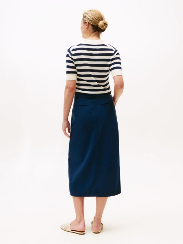 Blue Midi Chino Skirt  Women
