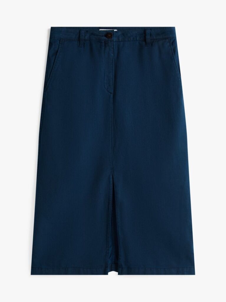 Blue Midi Chino Skirt  Women