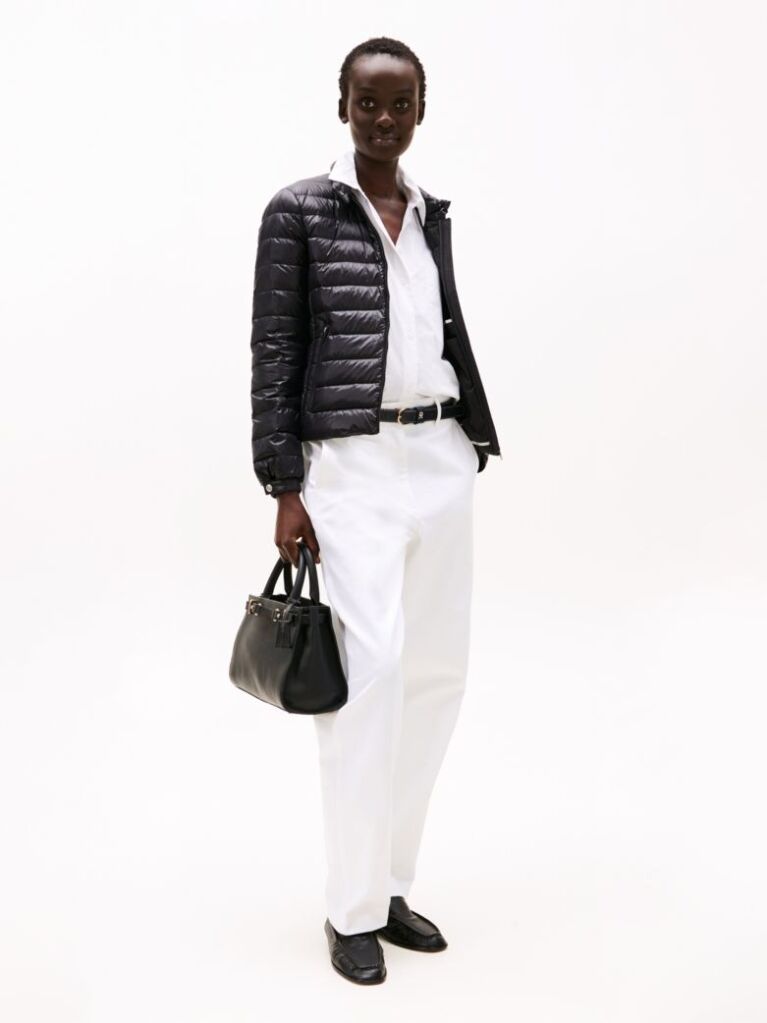 Black Ultra Light Down Mock Neck Jacket  Women